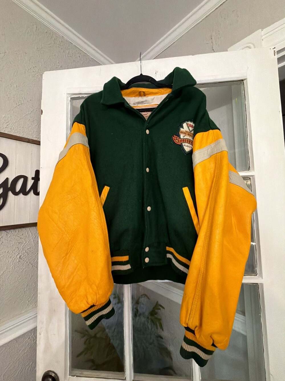 Vintage Louisville Slugger Original Baseball Jacket Cooper Collections Wool Leat